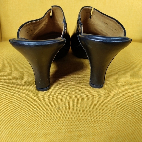 Cole Haan Devon Black Soft Leather Slip On High Heeled Mule Womens Size 9.5B - Picture 8 of 11